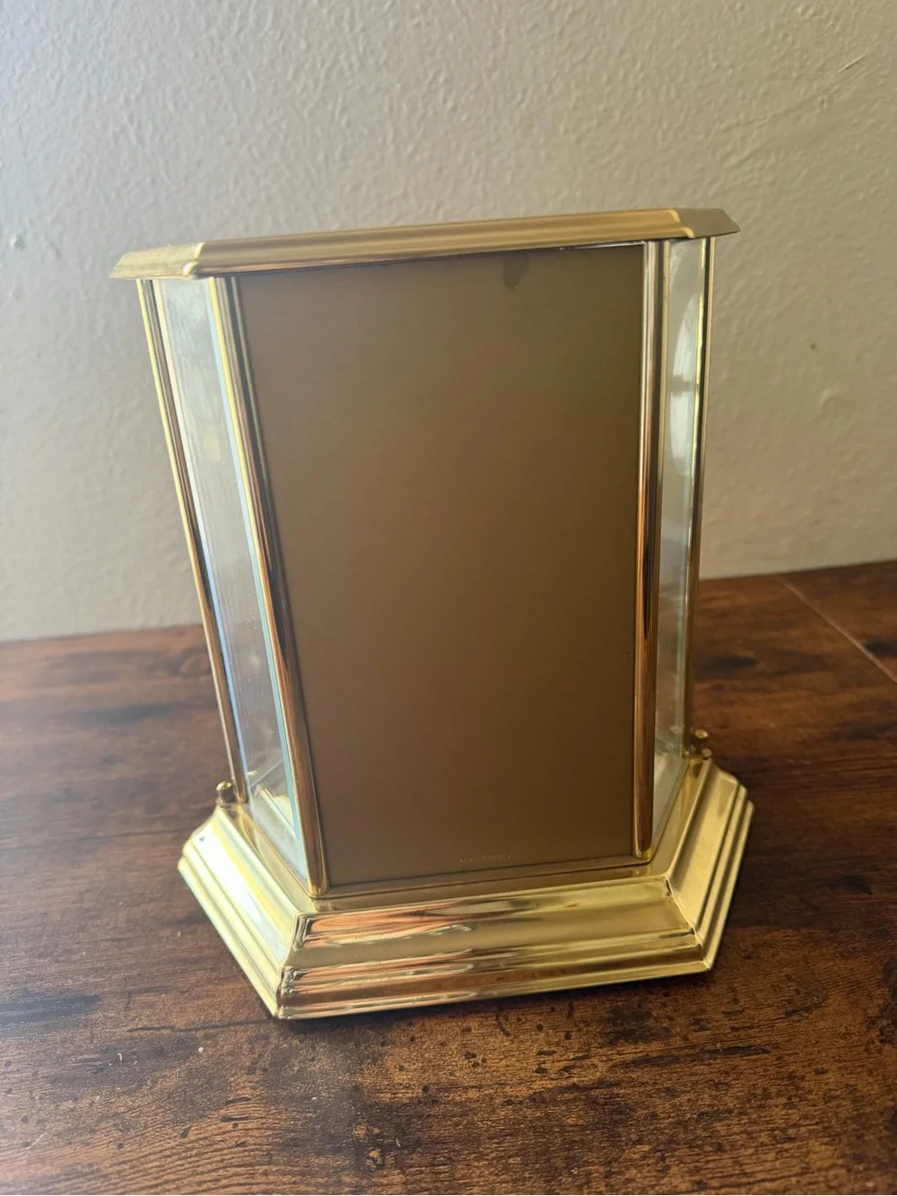 Elgin Gold-Tone Glass Mantel Clock